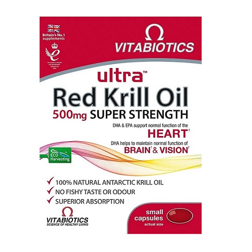 Vitabiotics Ultra 500mg Red Krill Oil Capsules - Pack of 30 capsules
