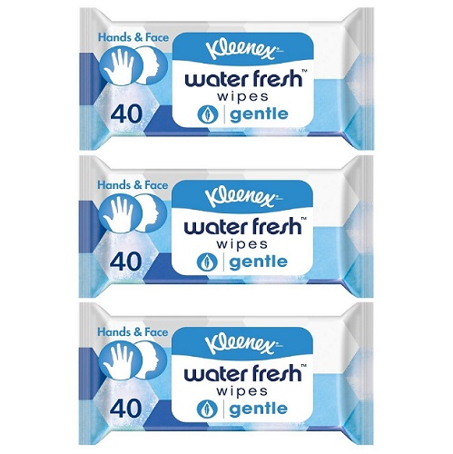 Kleenex Water Fresh Wipes a of Aloe Vitamin E 40 Count ( Pack of 3 ) - BeautyCeuticals LLC